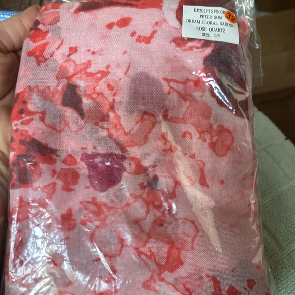 Peter Som Pink and Coral Tie-Dye Swim Sarong - Picture 6 of 9